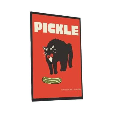 Imagem de Arte De Parede Gato Preto: Pôster Moderno Pop Divertido De Animal, Ilu