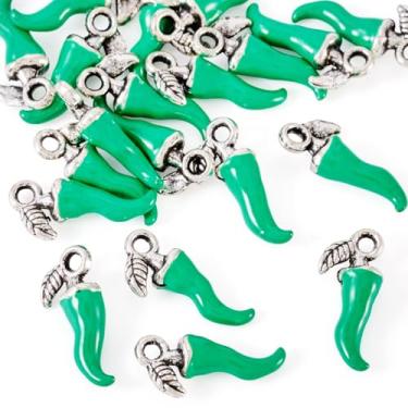 Imagem de Spritewelry Pingentes de mini pimentas e pimentas, mini pingentes de pimenta, pingente de cornicello de chifre italiano esmaltado para pulseira, brinco, colar, chaveiro, artesanato DIY, Metal não