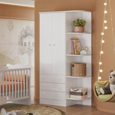 Imagem de Guarda Roupa Infantil Doce Sonho 2 Portas Em MDP Qmovi, Branco