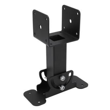 Imagem de TOPINCN Telhado Riser Pérgola Teto Riser Suporte Ajustável 0-180 Graus de Aço de Carbono Pesado Em pó Preto Revestido para Feixe de Madeira