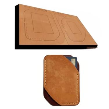 Imagem de YJIUYUANQ Molde de artesanato de couro, perfurador e cortador de madeira para projetos de porta-cartões