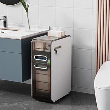 Imagem de Armário De Piso De Banheiro De 4 Camadas Com Torre De Gavetas De Armazenamento, Armário De Armazenamento De Papel Higiênico Fino De Grande Capacidade Com Rodas Torre De Cômo, 2 drawers