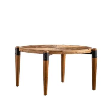 Imagem de Mesa central nórdica simples mesa de café de madeira para sala de estar, escritório, apartamento, mesa de centro redonda, mesa de quarto
