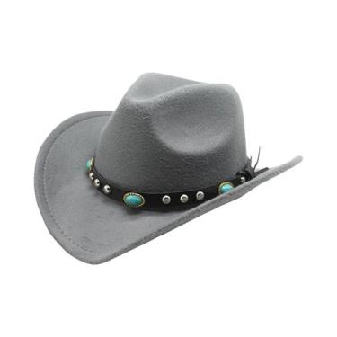 Imagem de Chapéu De Cowboy Ocidental Estilo Étnico Feminino Com Corda Trançada E