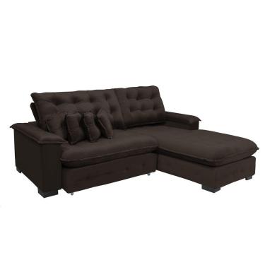 Imagem de Sofá Berlin 2.65x2.10m Com Chaise Super Pillow Top - Marrom