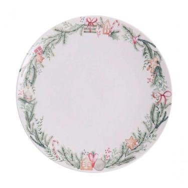 Imagem de Jogo Prato Sobremesa Lanche 4 Pessoas 4pçs Noite Feliz 21cm