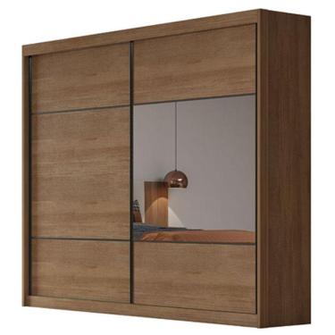 Imagem de Guarda Roupa Casal Belmonte 2 Portas 4 Gavetas Cumaru 23 Com Espelho - Novo Horizonte