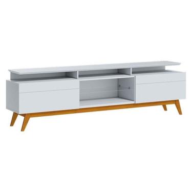 Imagem de Rack Bancada Classic 2 Gavetas Com Nicho 2.2 Branco Acetinado - Imcal