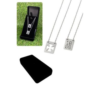 Imagem de Kit Presente Caixinha Veludo + Cordão Escapulário Vasco Aço - Visujoia