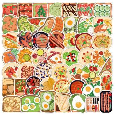 Imagem de Pacote de adesivos Food Toast, 50 unidades à prova d'água para garrafa