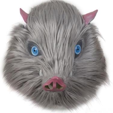 Imagem de Máscara, capacete Hashibira Latex com cabelo Cosplay Costume Pro - yiw