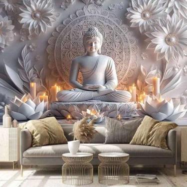 Imagem de Tapeçaria para pendurar na parede Buddha Lotus Flower 150cm x 130cm - 