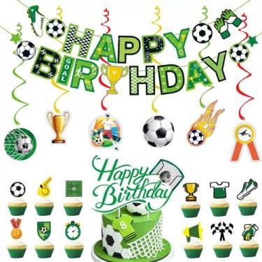 Imagem de Kit de decoração de festa com tema de futebol, aniversário, 20 unidade