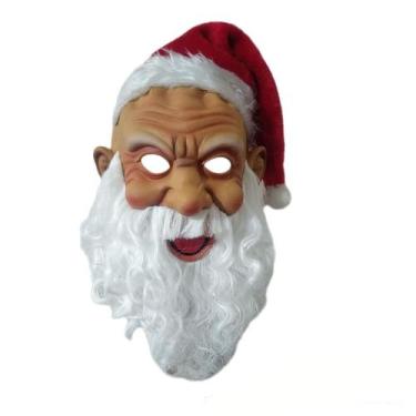 Imagem de Máscara de látex de Papai Noel para rosto inteiro, adereço de cosplay 
