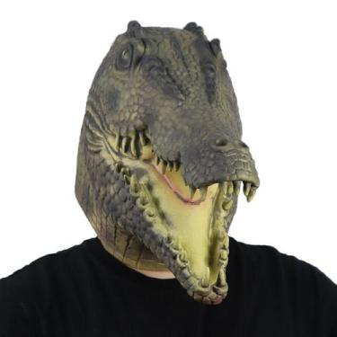 Imagem de Capacete de látex com máscara de crocodilo de cosplay de Halloween par