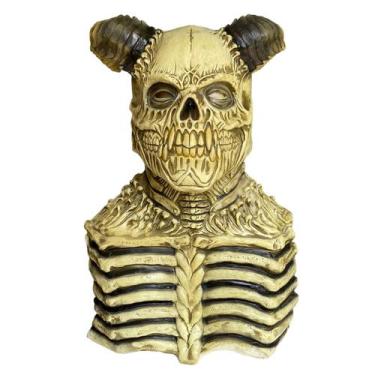 Imagem de Máscara de Halloween Nephilimes Horror Skull Horn Devil Latex - yiweis