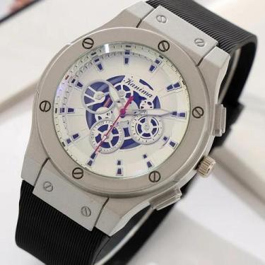 Imagem de Relógio De Quartzo Masculino Com Pulseira De Silicone Em Aço Inoxidáve