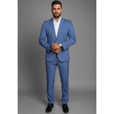 Imagem de Jordhan Alta Costura Poliviscose  Terno Masculino Premium Virtus Bleu,