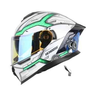 Imagem de Capacete Modular Unissex Com Lentes Duplas Para Motocicleta, Lentes Au