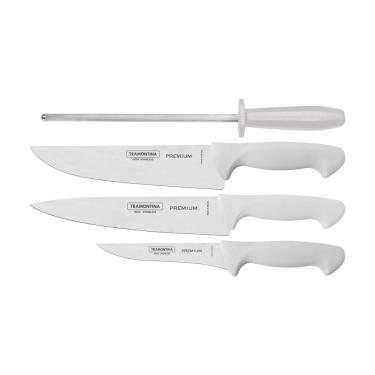 Imagem de Jogo de Facas para Churrasco Tramontina em Aço Inox com Cabo Polipropileno 4 Peças