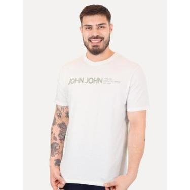 Imagem de Camiseta John John Masculina Regular Fit Timeless Space Branca-Masculino