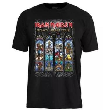 Imagem de Camiseta Stamp de Banda Iron Maiden em Algodão Manga Curta Gola Redonda Oficial-Unissex