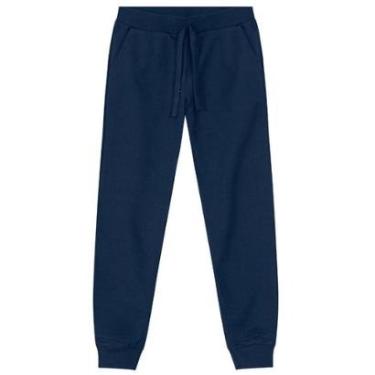Imagem de Calça Jogger Básica em Moletinho infantil menino Brandili-Azul-Masculino
