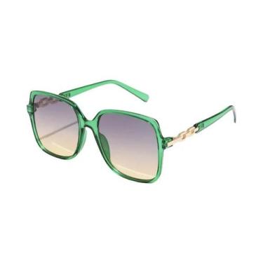Imagem de Óculos De Sol Femininos Com Gradiente Colorido UV400, Armação Grande Q