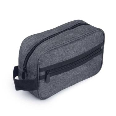 Imagem de Necessaire Grande Em Poliéster Com Alça E Zíper 4l Cinza