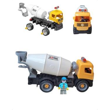 Imagem de Brinquedo Blocos de Monta Caminhão Construção Civil Escavadeira Modelo