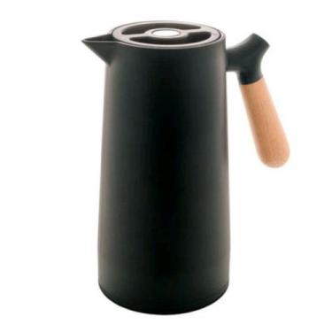 Imagem de Garrafa Térmica Nórdica 1L Cabo de Madeira - Preta - Lyor