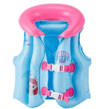 Imagem de Colete Inflável Infantil Sereia para Piscina com Ajuste Confortável Resistente em PVC Colorido DM Toys