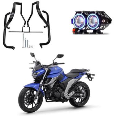 Imagem de Kit Protetor de Carenagem + U7 Angel Eye Azul Fazer 250 2018 2019 2020