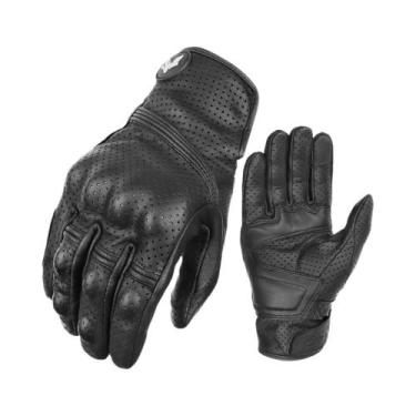 Imagem de Luvas Masculinas Retrô De Couro Para Motocicleta, Luvas Protetoras Ant