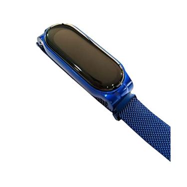 Imagem de Pulseira Metal Aço Magnética Para Mi Band 5 - Bella Net (Azul)