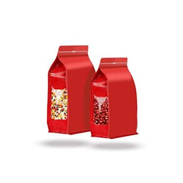 Imagem de Kraft paper bag zipper lock self-standing reusable airtight food storage bag in multiple sizes with and without degassing valve for dry food, coffee, pack of 100 (7 * 11 * 3.1inch Organ bag gold)