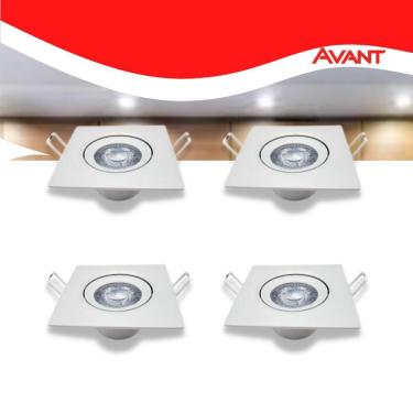 Imagem de Kit 4 Luminária Quad. Spot 5w 4000k Branco-neutro Avant