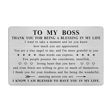 Imagem de Presentes de Dia do Chef, Presentes de Reconhecimento do Chefe para Mulheres, Presentes para Chefes Femininos, Presentes de Lady Boss, Cartão Gravado em Aço