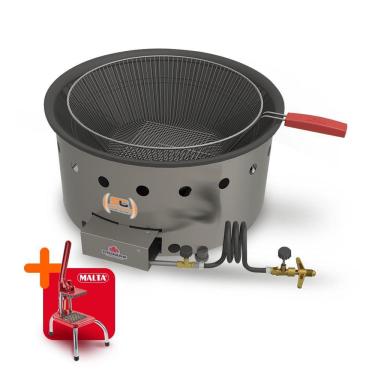 Imagem de Tacho Fritador de Mesa a Gás Alta Pressão 14L Óleo PR-14G Progás e Cortador de Legumes