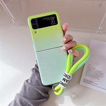 Imagem de Corda de Pulso Moda Estojo Cor Doce Gradiente para Samsung Galaxy Z Flip 3 4 5G Z Flip3 Flip4 Zflip3 Zflip4 Capa,b,Para Z Flip 3