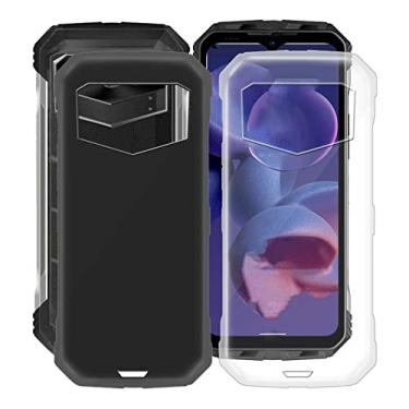 Imagem de HGJTF Capa de telefone para Doogee V Max (6,6 polegadas), transparente + capa preta - silicone macio ultrafino [à prova de choque X antiarranhões] capa traseira de TPU para Doogee V Max