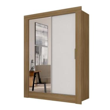 Imagem de Roupeiro Com Espelho 2 Portas Correr Betina Borea/branc - M. Arapongas Boreal/branco