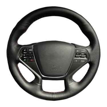 Imagem de Capa de volante, para Hyundai Sonata 9 2015-2017 (4 raios), personalize couro costurado à mão DIY