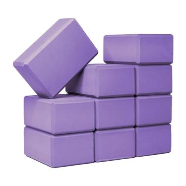 Imagem de Kit 10x Bloco Tijolo de Yoga e Pilates | EVA Alta Densidade 500g | Bloquinho Funcional RPG Fitness Fisioterapia Suporte Alinhamento