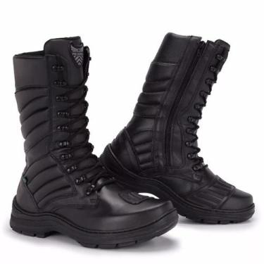 Imagem de Bota Masculina Coturno Militar Cano Médio em Couro Acero, 40, Preto