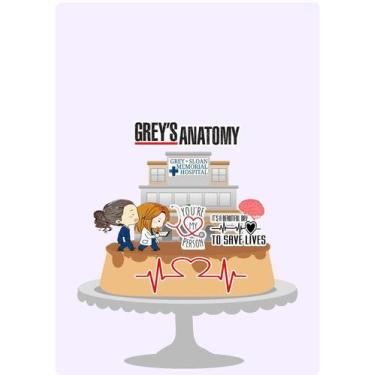 Imagem de topo de bolo greys anatomy - marilinda
