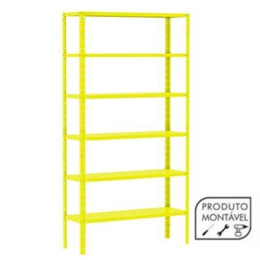 Imagem de Estante de Aço Amarela 176x92x30 6 bandejas chapa 26  3019 - AMAPÁ
