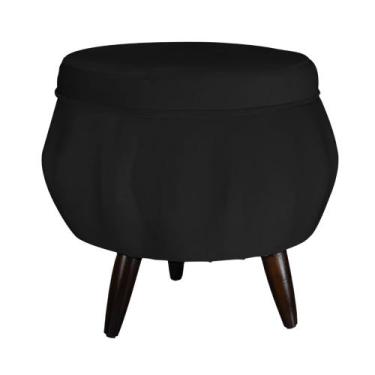Imagem de Puff Pétala Apoio para Pés Suede - Várias Cores - Ds Estofados, Preto