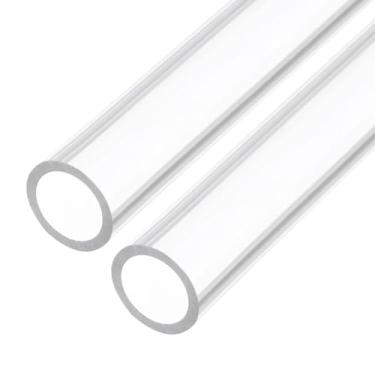 Imagem de Rebower Tubo rígido de plástico transparente de 35.6 cm 16 mm x 22 mm (5/20.3 cm x 7/20.3 cm) Tubo de policarbonato redondo, [para encanamento, hidráulica, aquário, bricolage] - 2 peças