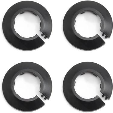 Imagem de Tayffency 4 peças de decoração de tubulação serve para flange de diâmetro externo de 3,15 cm capa de tubo preto radiador PP plástico 32 mm colar de tubo de proteção para decoração de tubo de parede